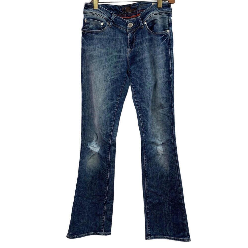 Mavi Womens Denim Jeans Zoe Bootcut Mid Rise Distressed Pants Size 27/32​​​​